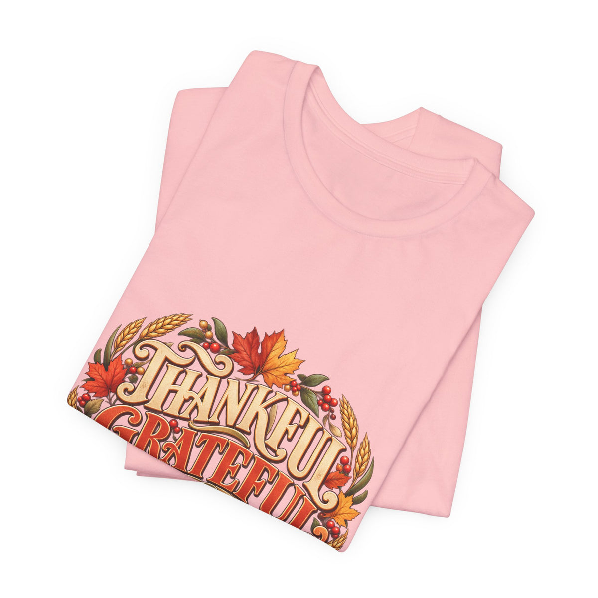 Thankful Grateful Blessed tee | Fall leaves Thanksgiving shirt