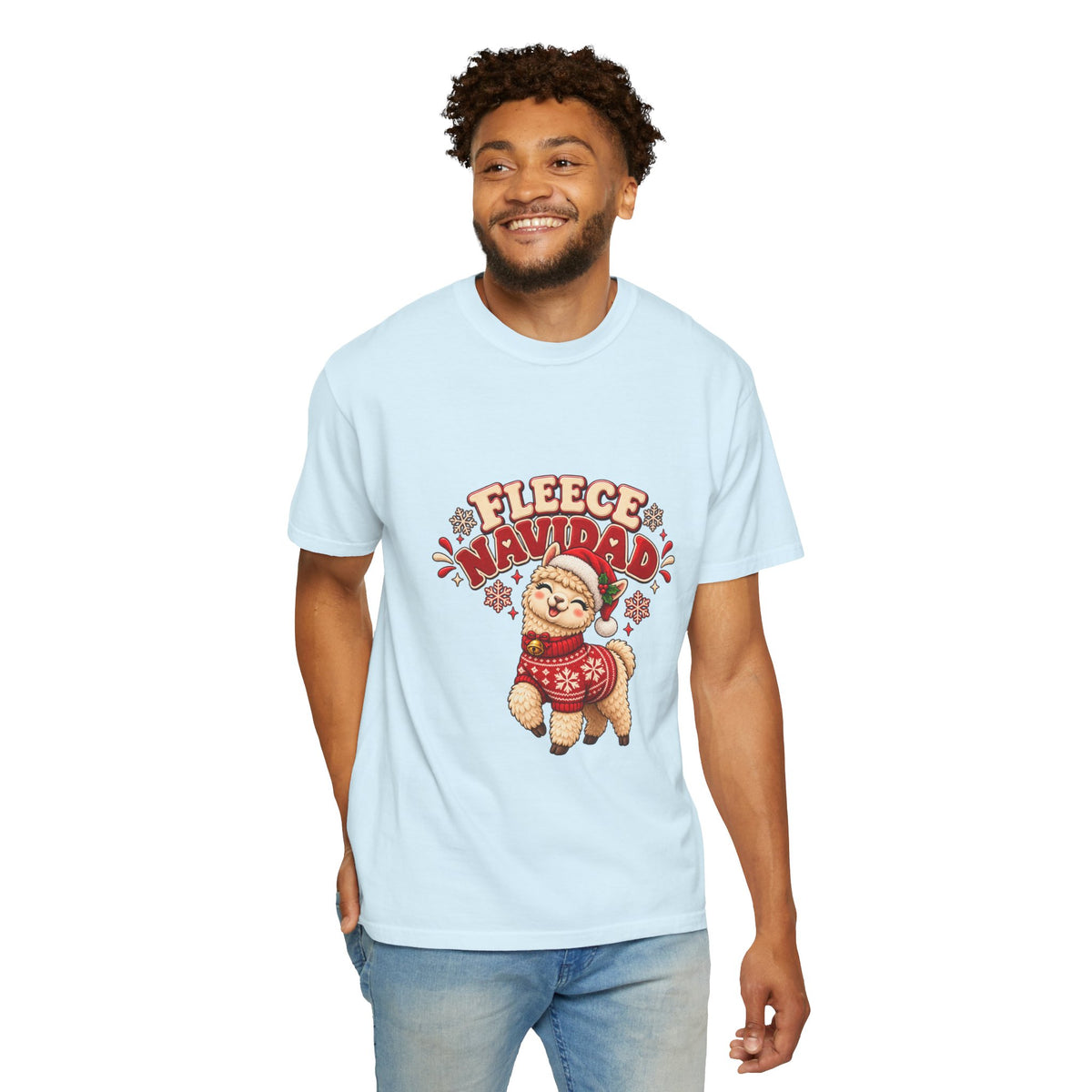 Fleece Navidad Tee — Cute Llama Christmas T-Shirt
