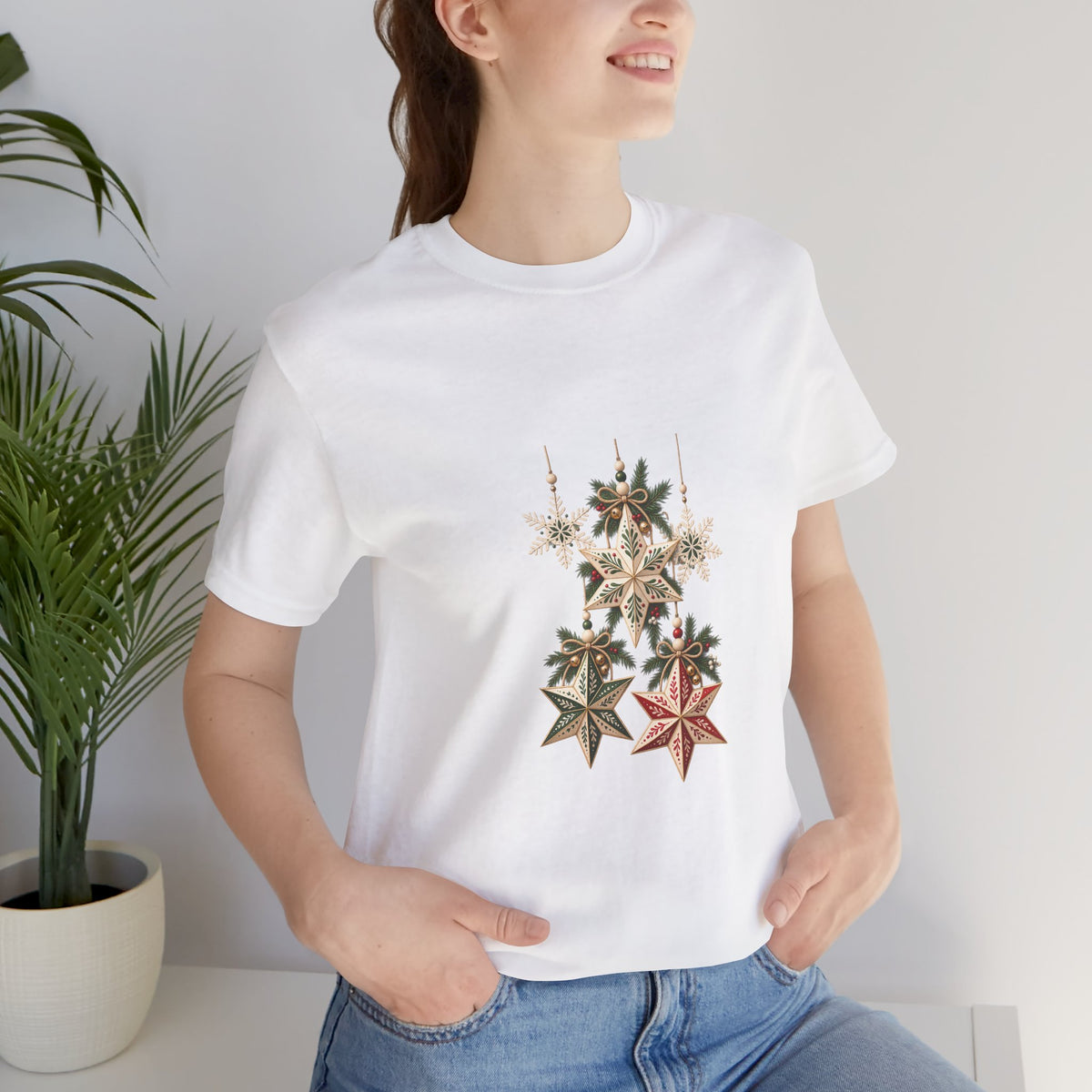 Christmas Star Ornaments T-Shirt — Vintage Holiday Stars Tee