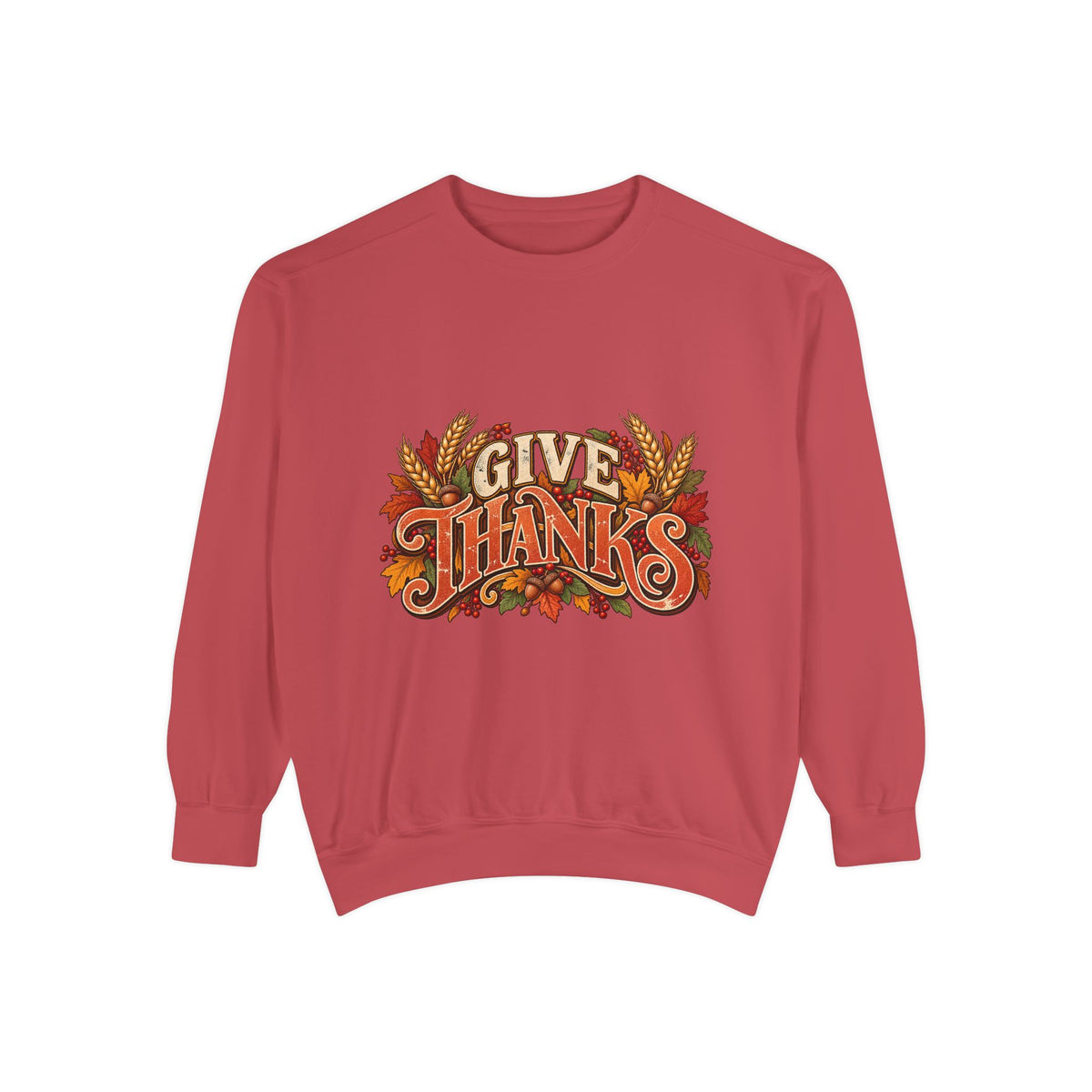 Give Thanks Fall Leaves Sweatshirt | Thanksgiving Seasonal Crewneck