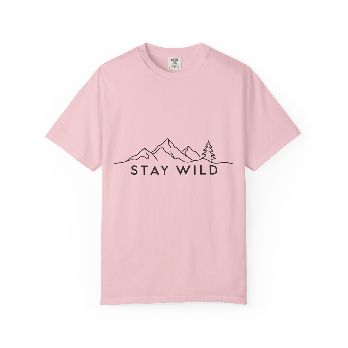Stay Wild mountain line art T-shirt | minimalist outdoors tee