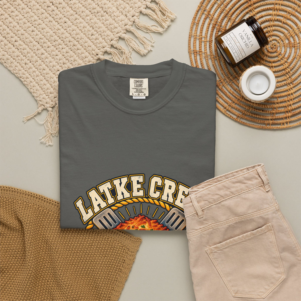 Latke Crew Illustration T-Shirt | Hanukkah Potato Pancake Design