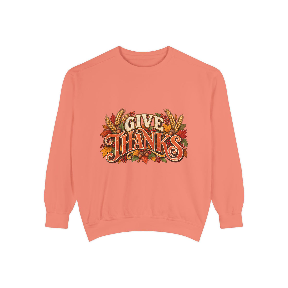 Give Thanks Fall Leaves Sweatshirt | Thanksgiving Seasonal Crewneck