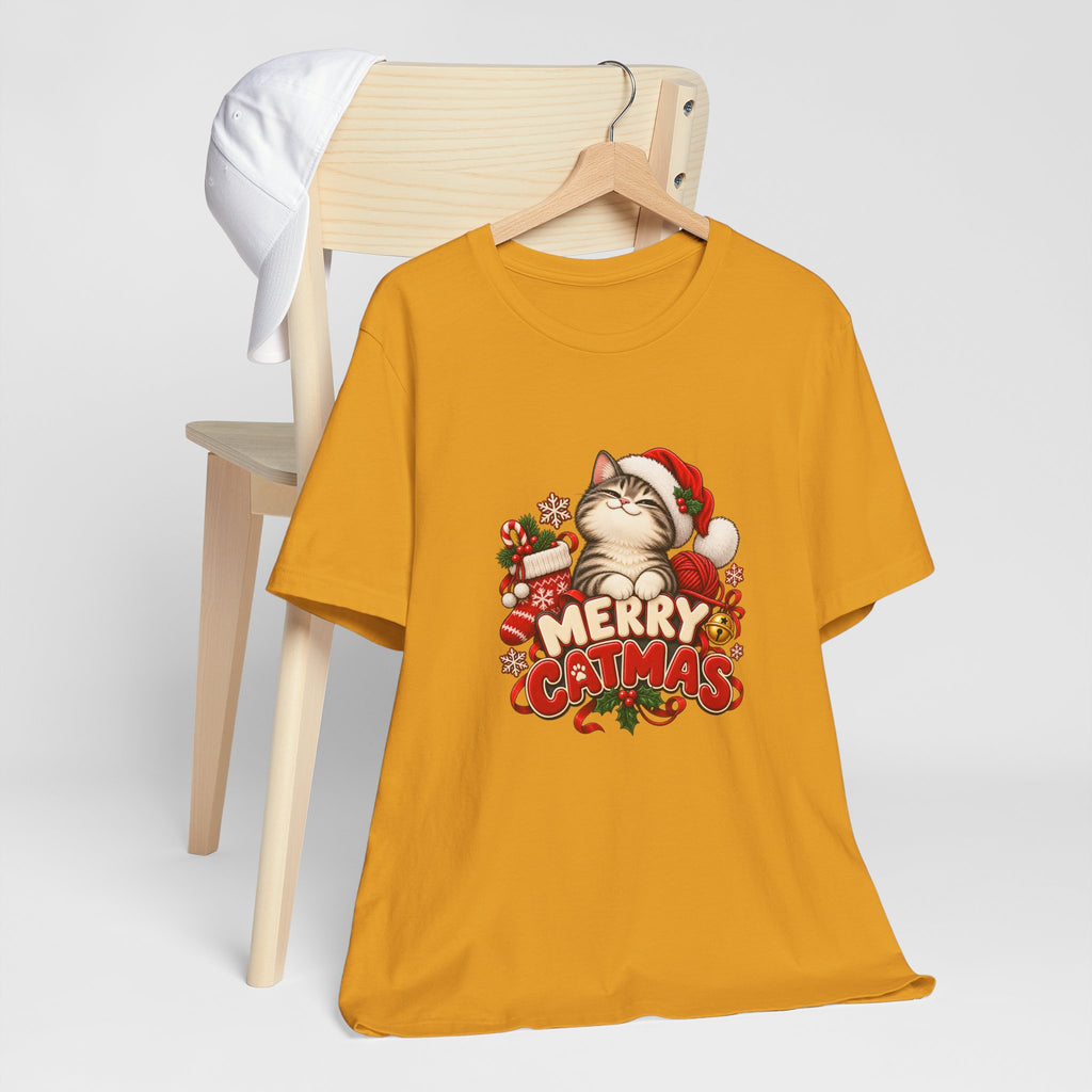 Merry Catmas T-Shirt – Cute Christmas Cat Holiday Tee