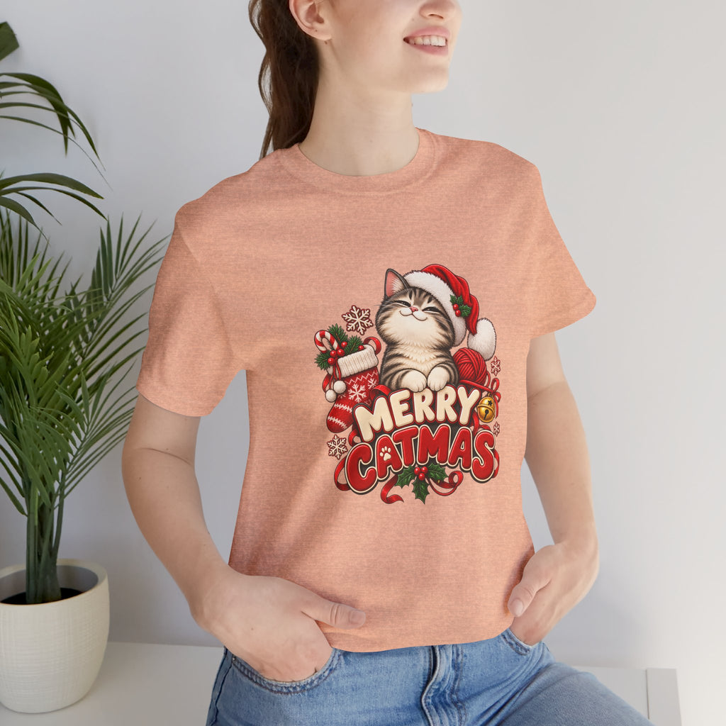 Merry Catmas T-Shirt – Cute Christmas Cat Holiday Tee
