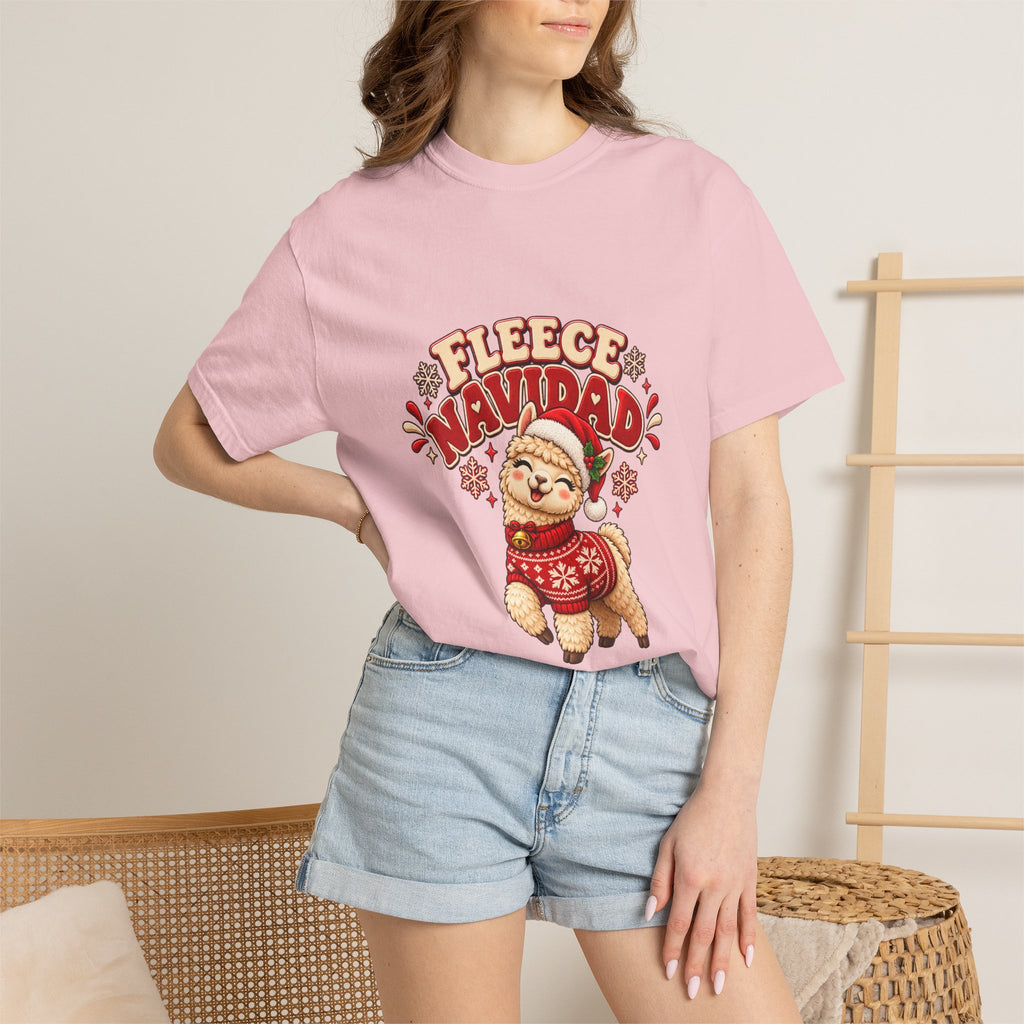 Fleece Navidad Tee — Cute Llama Christmas T-Shirt