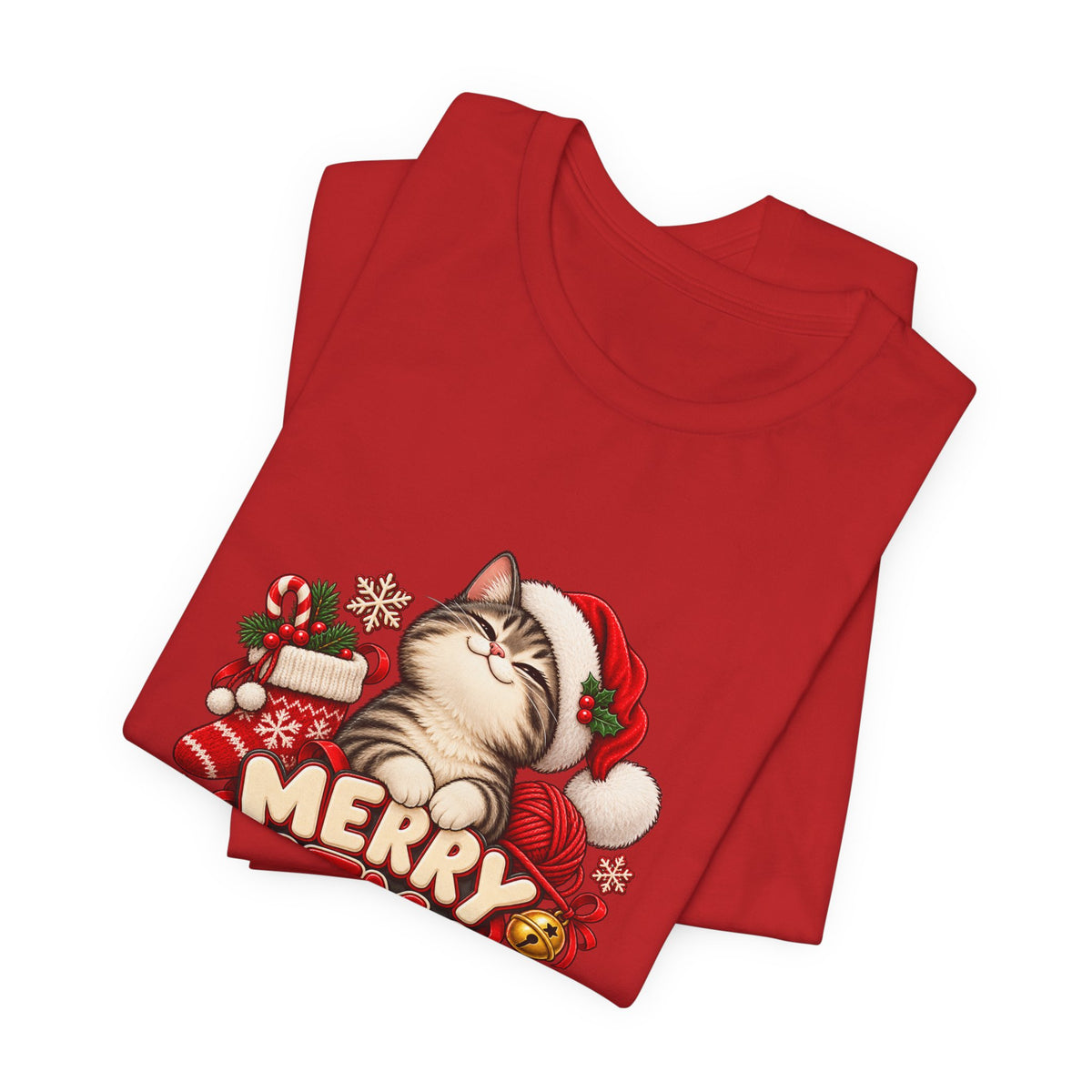 Merry Catmas T-Shirt – Cute Christmas Cat Holiday Tee