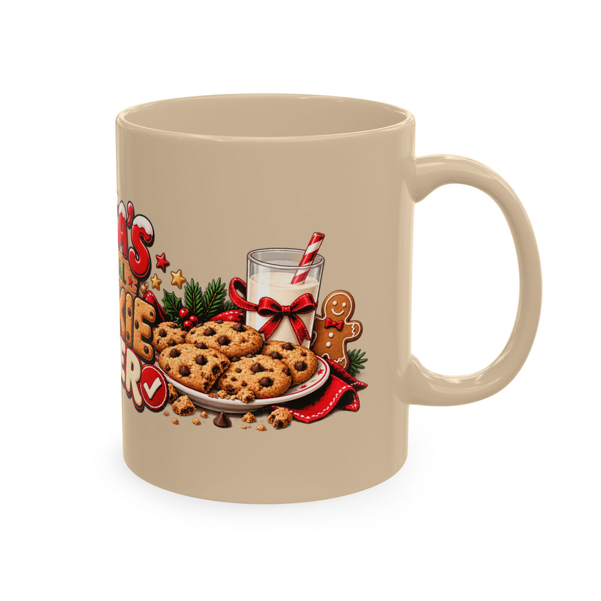 Santa’s Official Cookie Tester Ceramic Mug — Christmas Holiday Coffee Cup