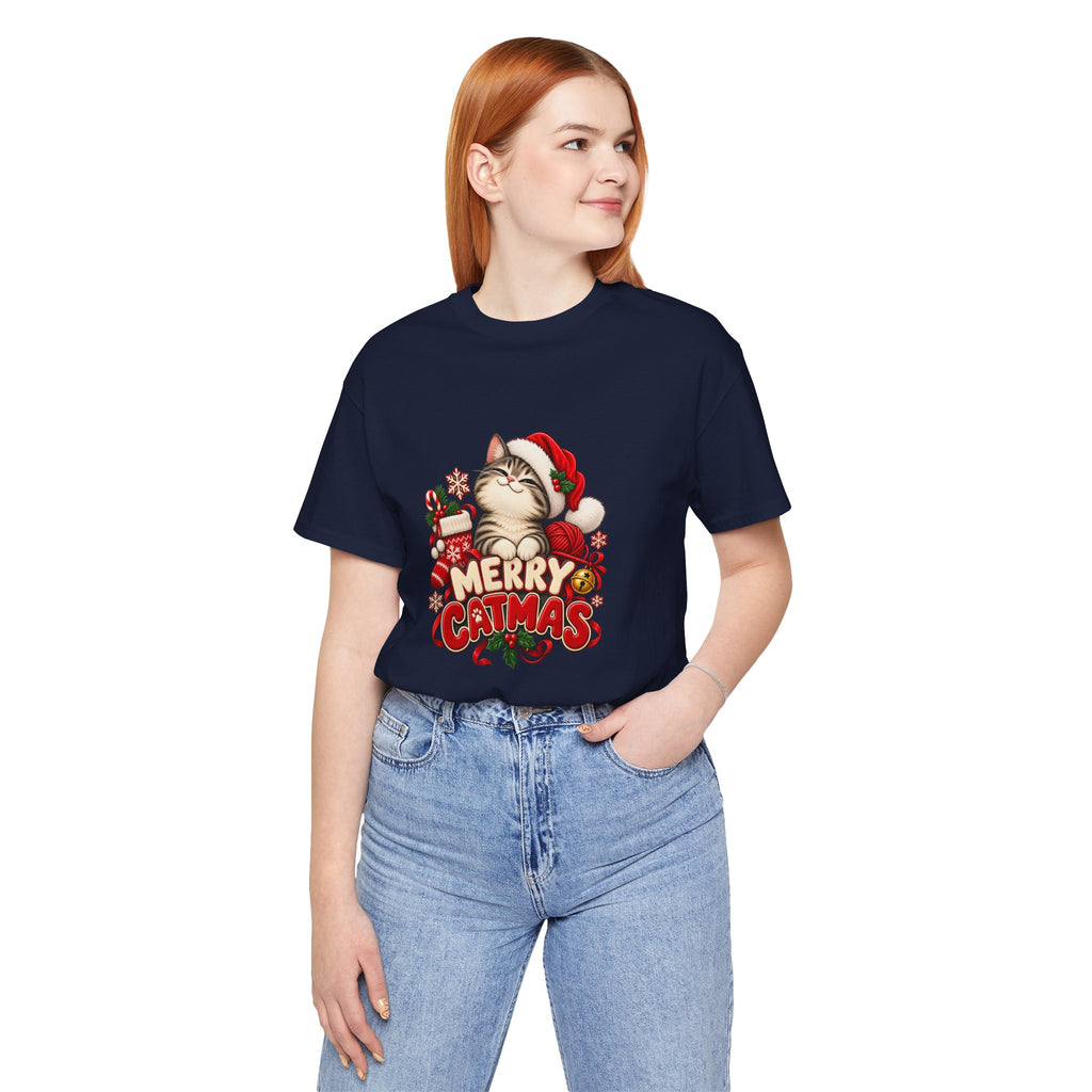 Merry Catmas T-Shirt – Cute Christmas Cat Holiday Tee
