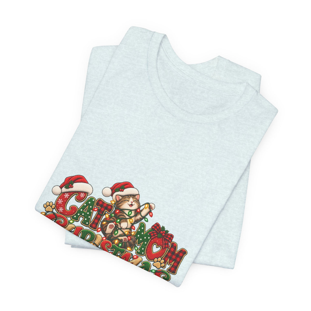 Christmas Cat Tee — Cute "Cat-ty Christmas" Holiday T-Shirt with Santa Cat Design