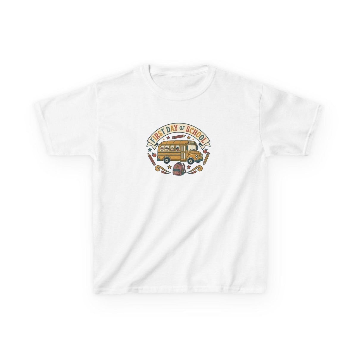 First Day of School School Bus Kids T-Shirt | Back to School, Cute Bus Design