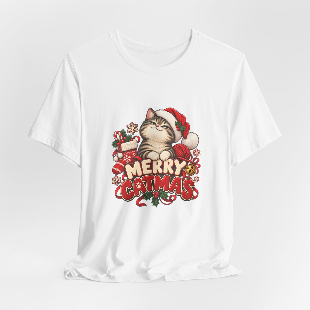 Merry Catmas T-Shirt – Cute Christmas Cat Holiday Tee