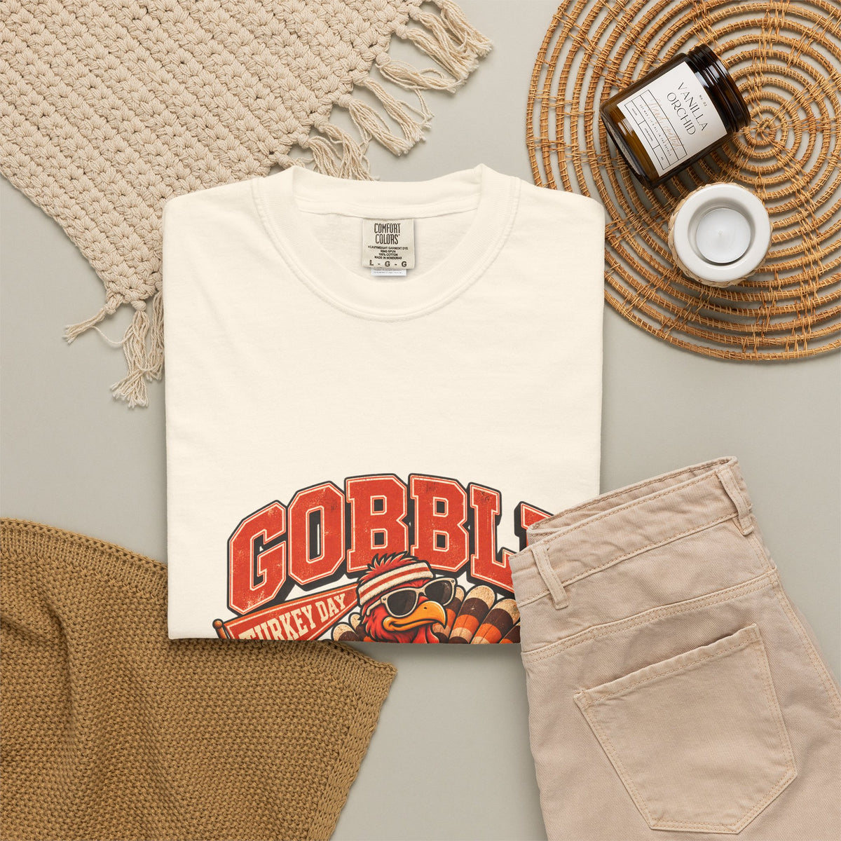 Gobble Squad Turkey Football Helmet T-Shirt | Thanksgiving Turkey Sports Tee