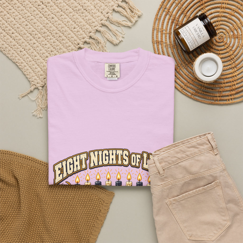 Eight Nights of Light Menorah Tee | Hanukkah T-Shirt, Menorah Illustration