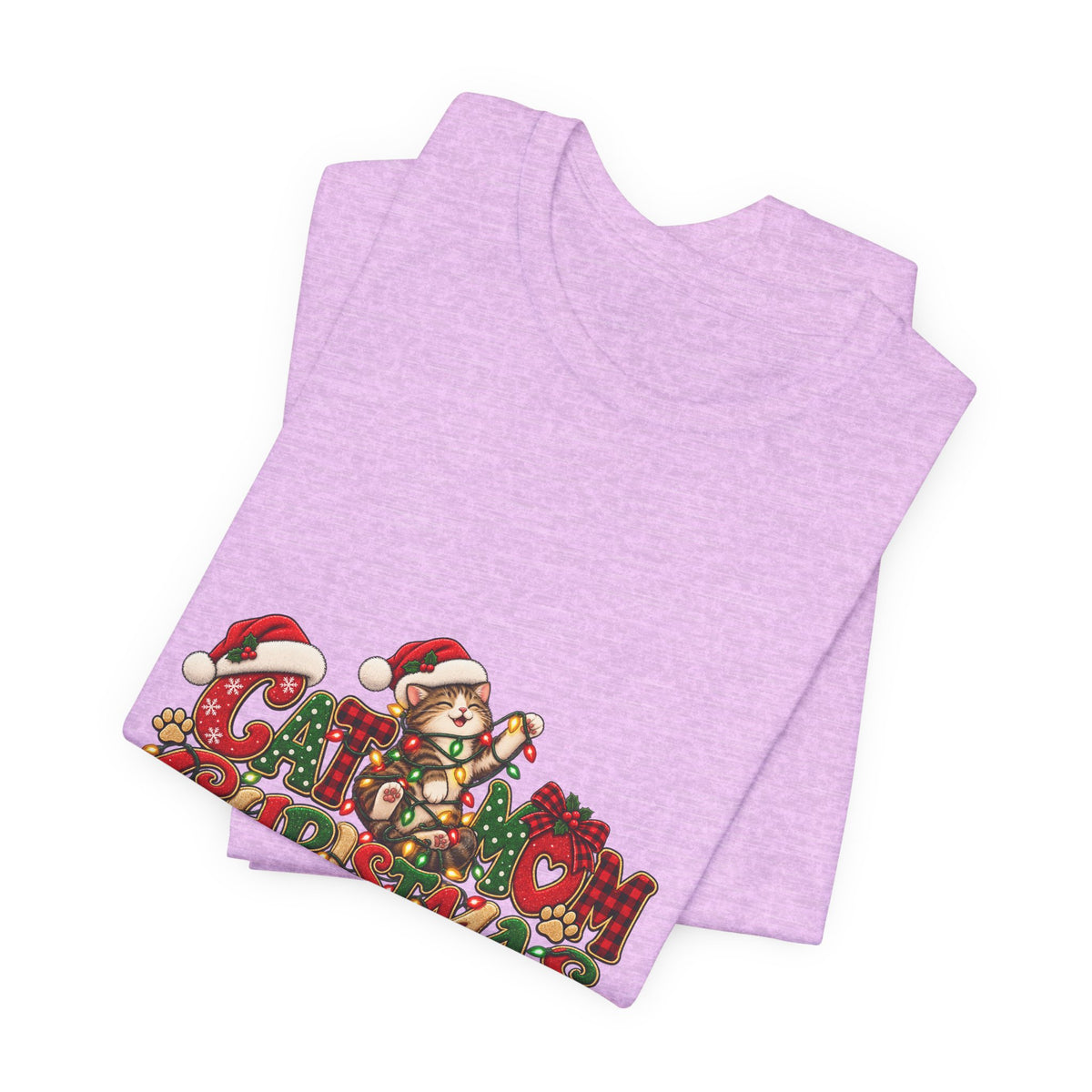 Christmas Cat Tee — Cute "Cat-ty Christmas" Holiday T-Shirt with Santa Cat Design