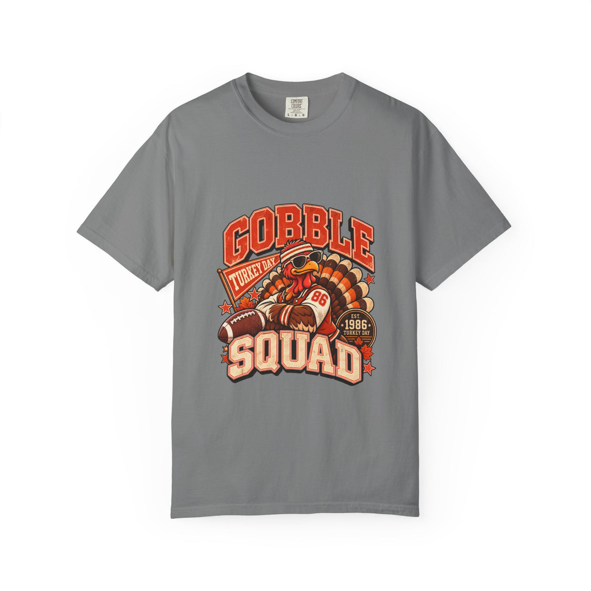 Gobble Squad Turkey Football Helmet T-Shirt | Thanksgiving Turkey Sports Tee