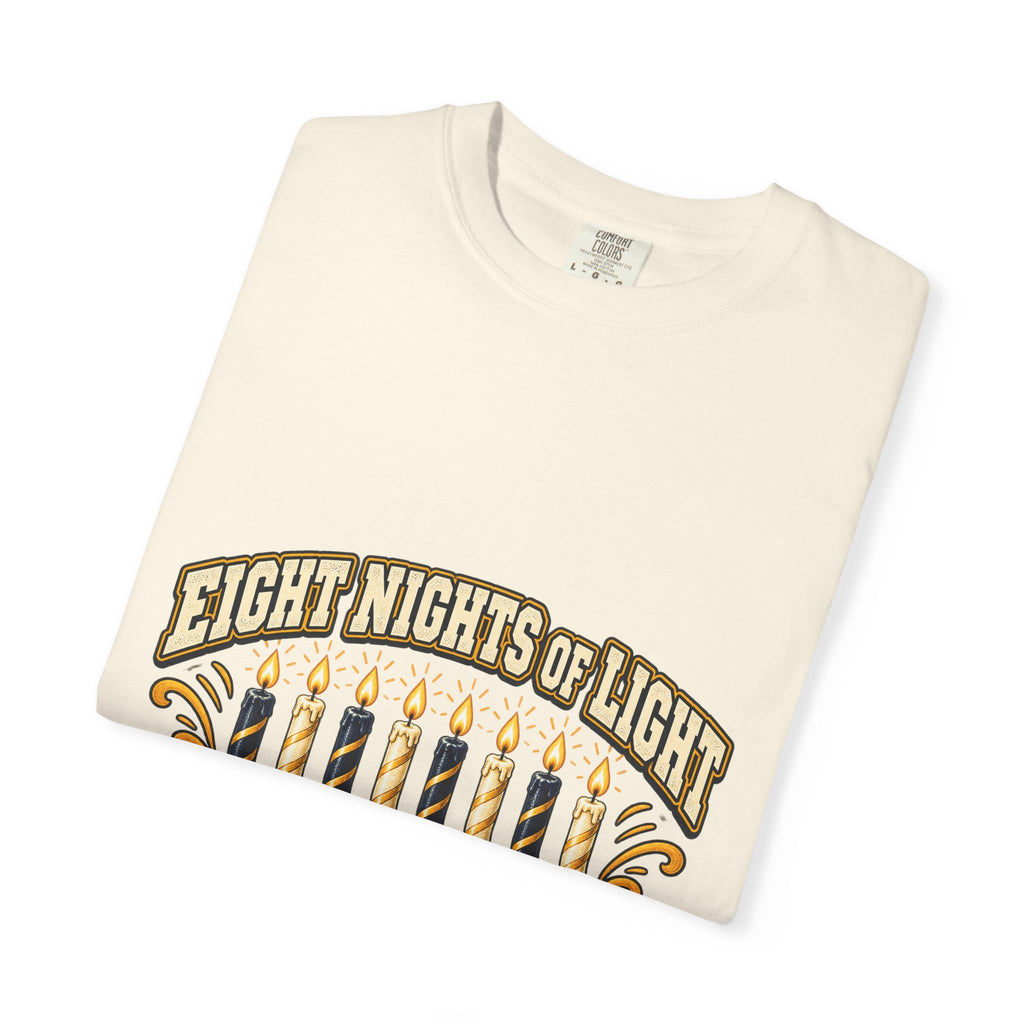 Eight Nights of Light Menorah Tee | Hanukkah T-Shirt, Menorah Illustration