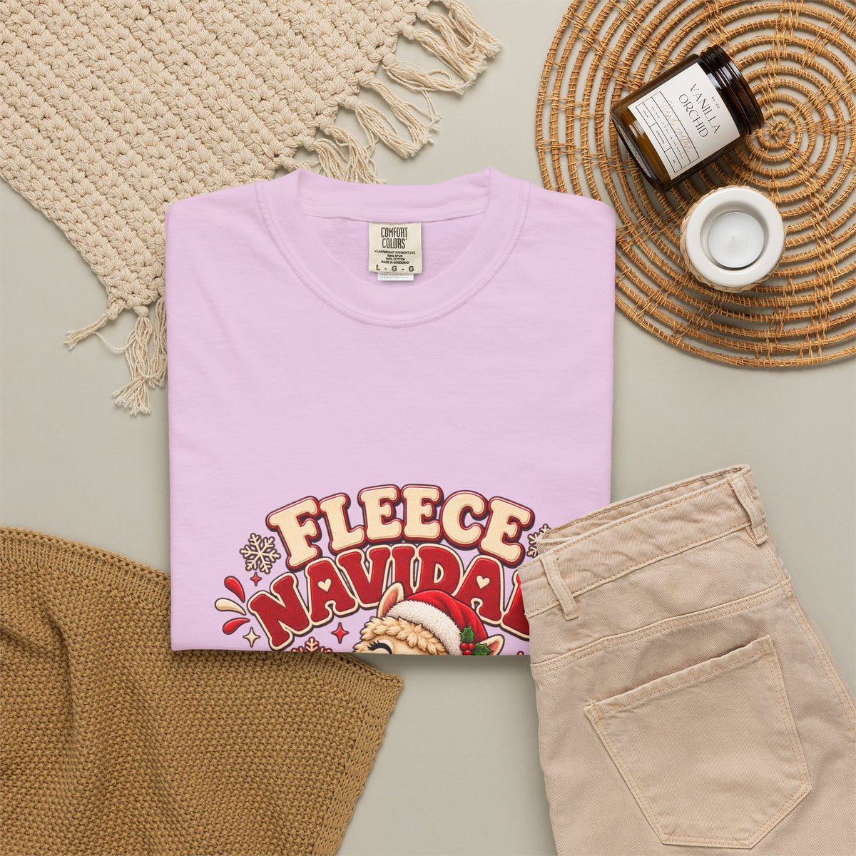 Fleece Navidad Tee — Cute Llama Christmas T-Shirt