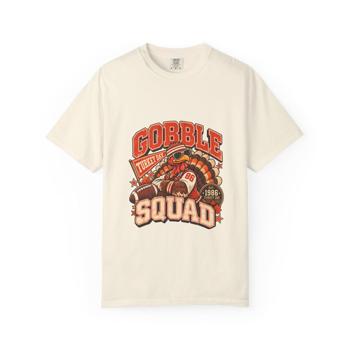 Gobble Squad Turkey Football Helmet T-Shirt | Thanksgiving Turkey Sports Tee