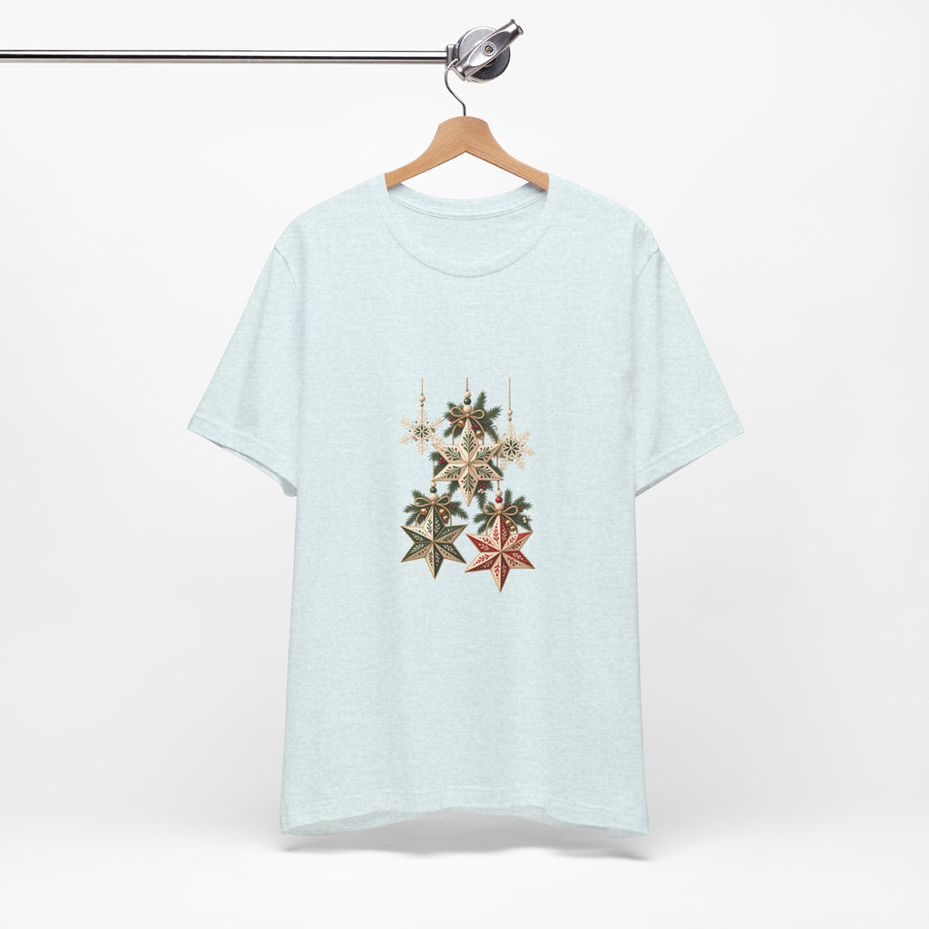 Christmas Star Ornaments T-Shirt — Vintage Holiday Stars Tee