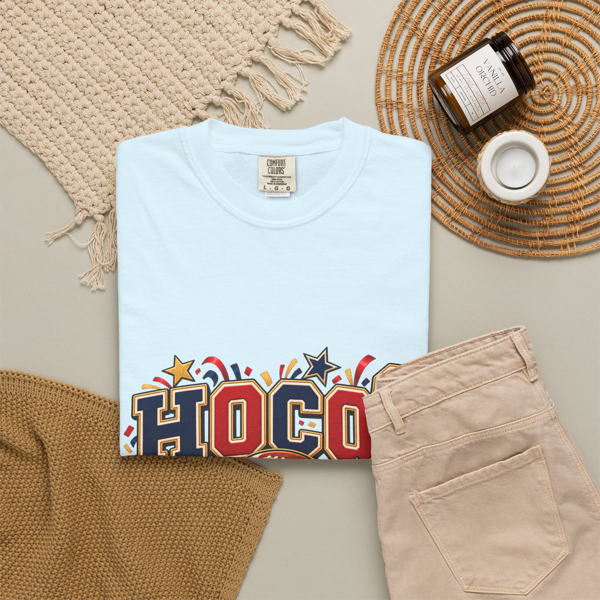 HOCO? Football Homecoming T-shirt | School Spirit, Stars & Banner Design