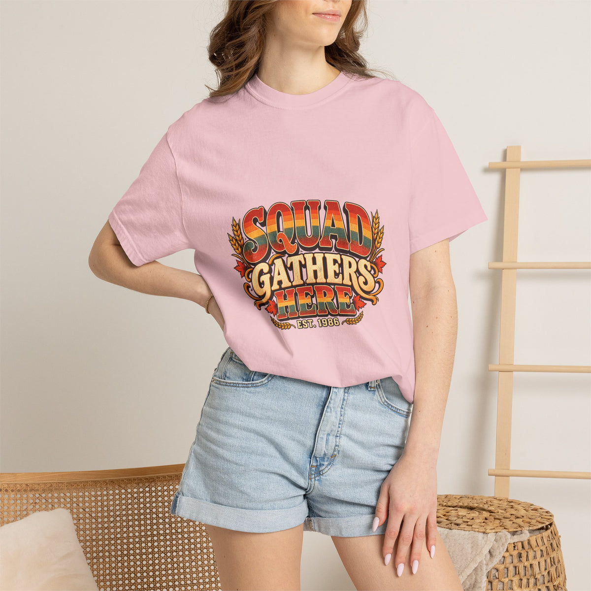 Squad Gathers Here T-Shirt — Retro Thanksgiving Family Reunion Tee, Vintage Fall Gathering Shirt, Friendsgiving