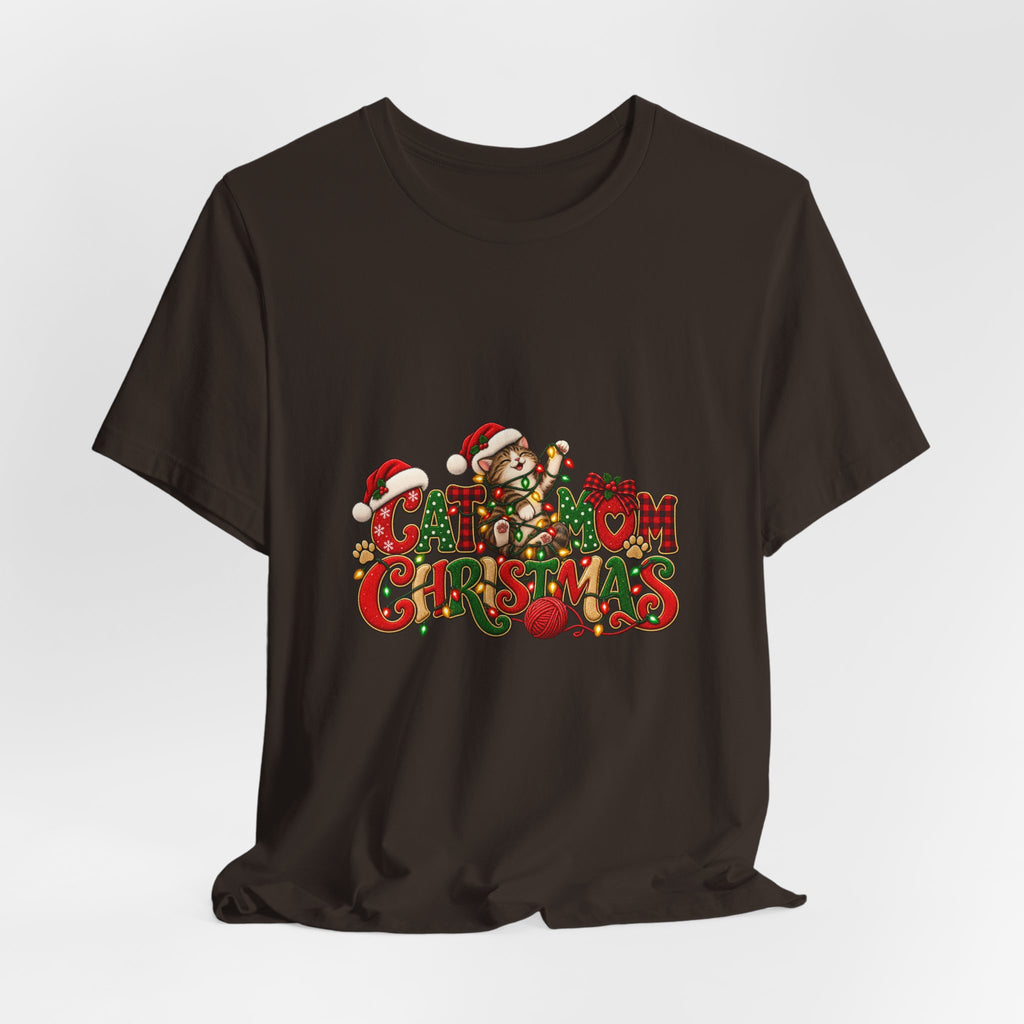 Christmas Cat Tee — Cute "Cat-ty Christmas" Holiday T-Shirt with Santa Cat Design