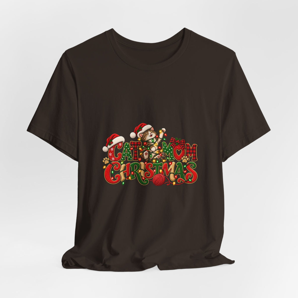 Christmas Cat Tee — Cute "Cat-ty Christmas" Holiday T-Shirt with Santa Cat Design
