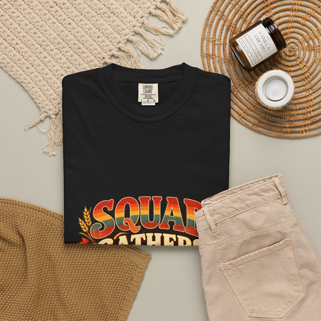 Squad Gathers Here T-Shirt — Retro Thanksgiving Family Reunion Tee, Vintage Fall Gathering Shirt, Friendsgiving