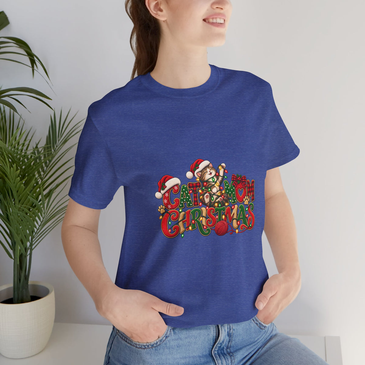 Christmas Cat Tee — Cute "Cat-ty Christmas" Holiday T-Shirt with Santa Cat Design