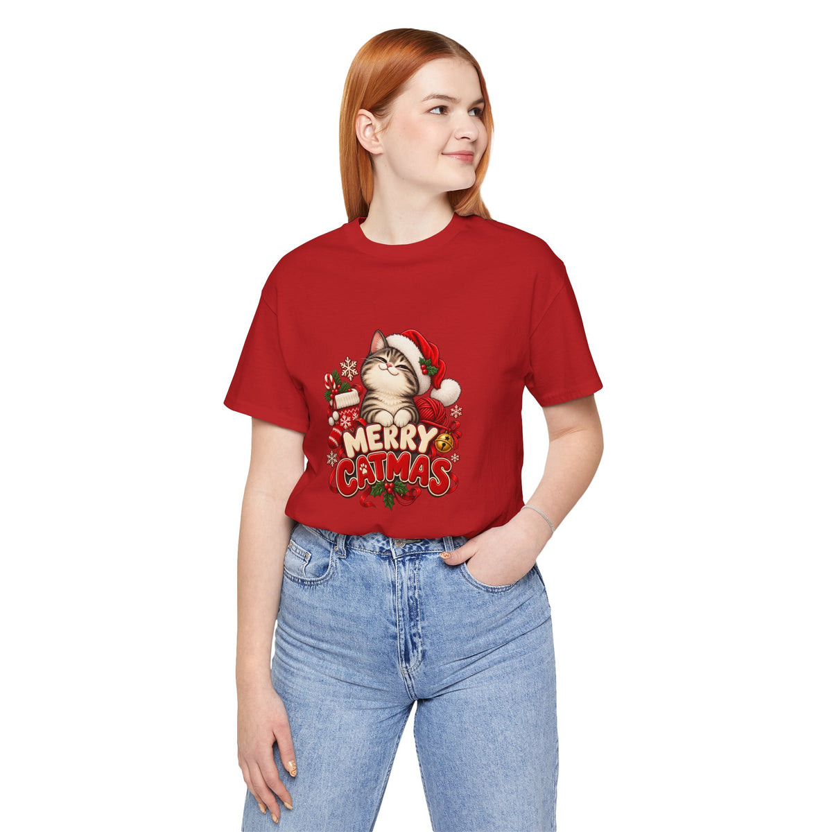 Merry Catmas T-Shirt – Cute Christmas Cat Holiday Tee