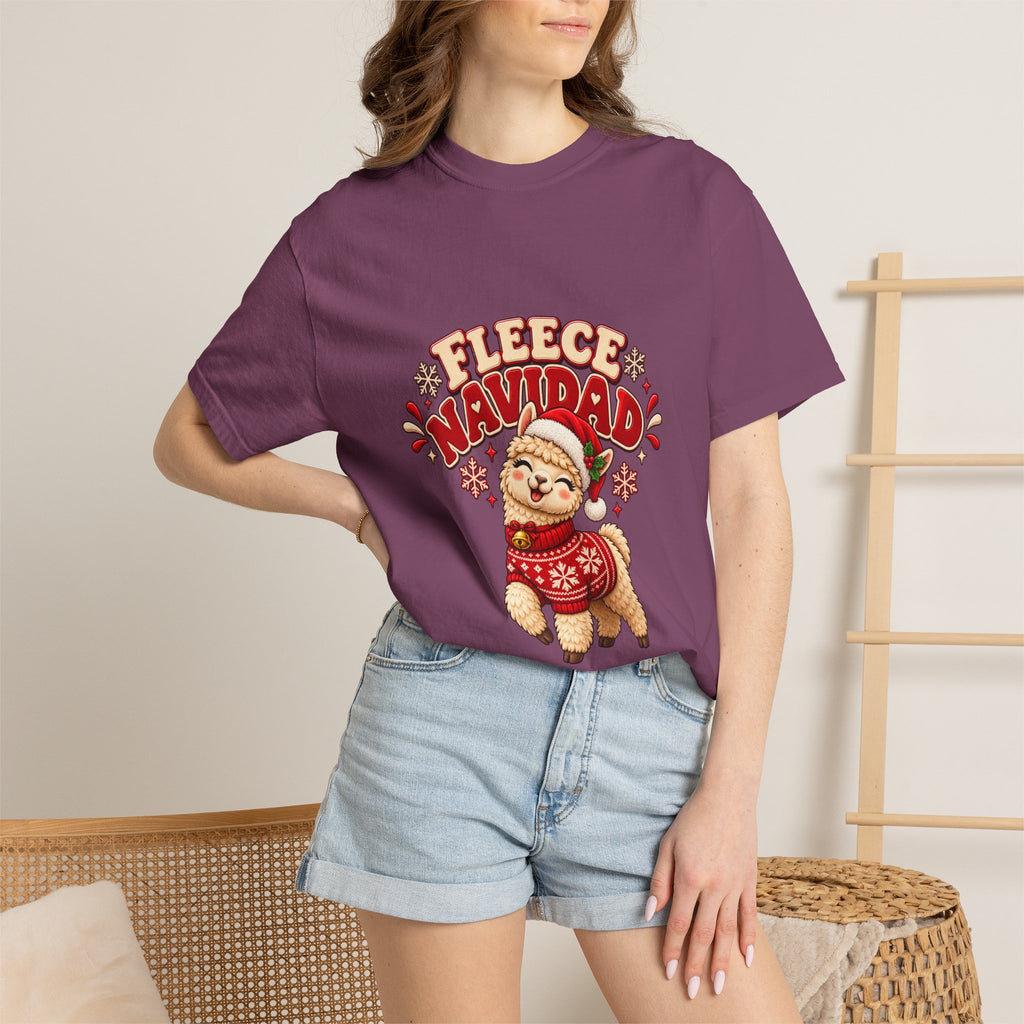 Fleece Navidad Tee — Cute Llama Christmas T-Shirt