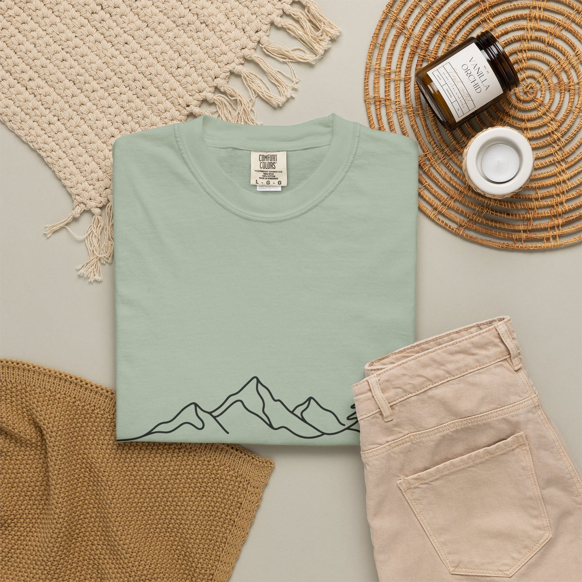Stay Wild mountain line art T-shirt | minimalist outdoors tee