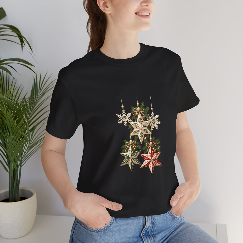 Christmas Star Ornaments T-Shirt — Vintage Holiday Stars Tee