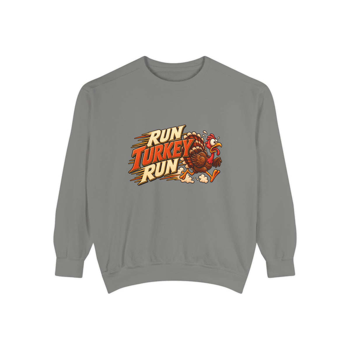 Run Turkey Run Sweatshirt — Funny Thanksgiving Crewneck Sweatshirt, Turkey Day Humor, Fall Family Gathering Top