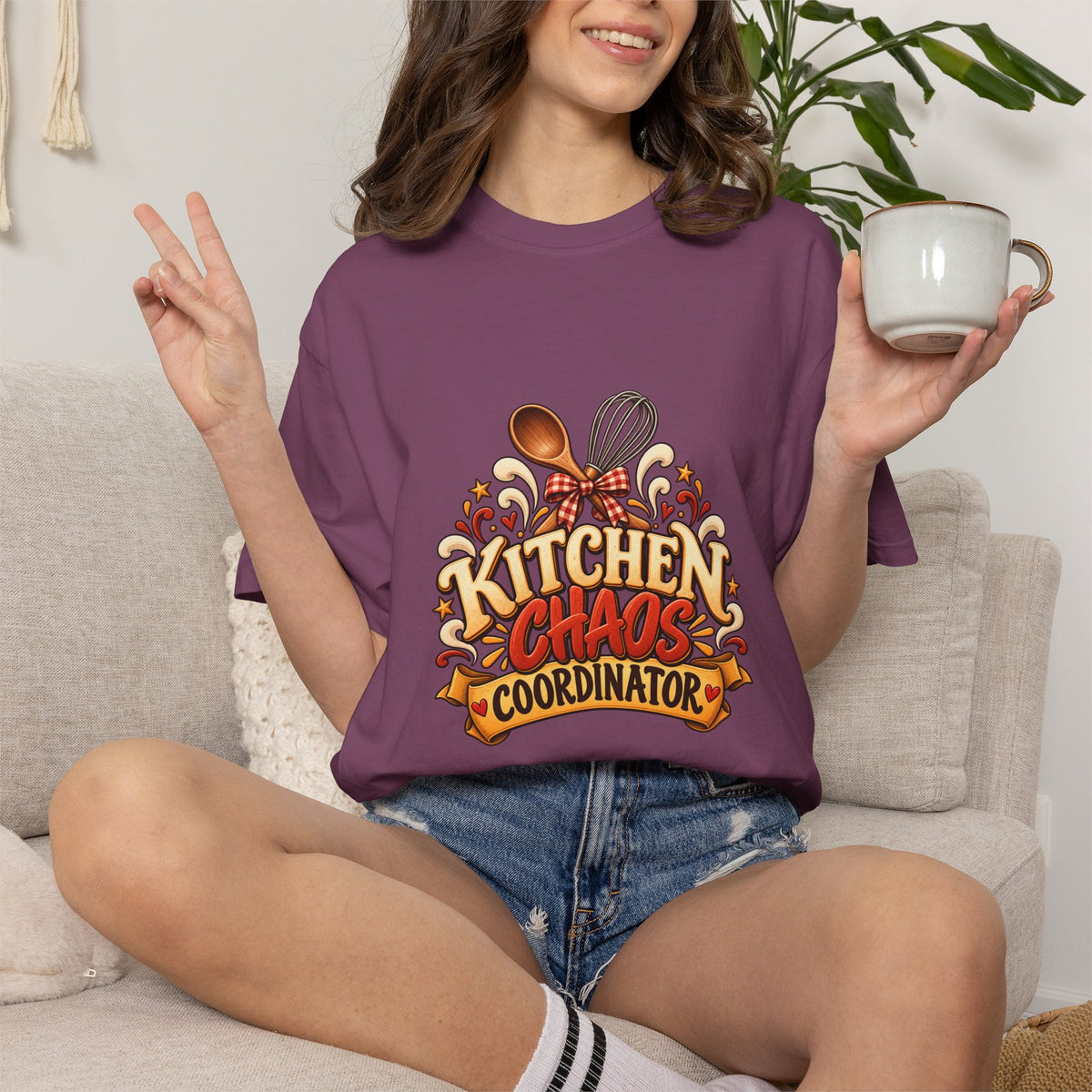 Kitchen Chaos Coordinator T-Shirt — Funny Thanksgiving Chef Shirt, Holiday Cooking Humor Tee, Baker Gift