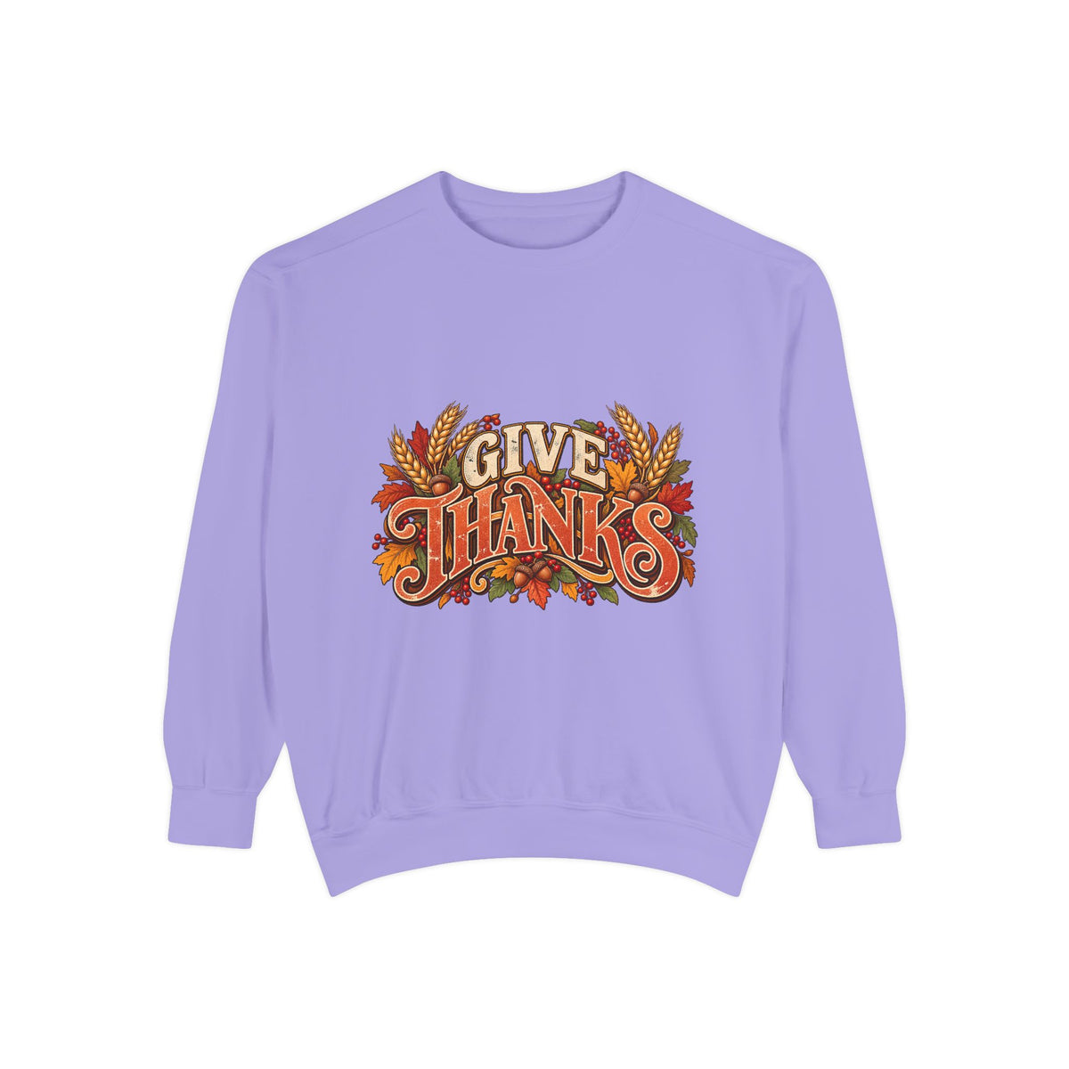Give Thanks Fall Leaves Sweatshirt | Thanksgiving Seasonal Crewneck