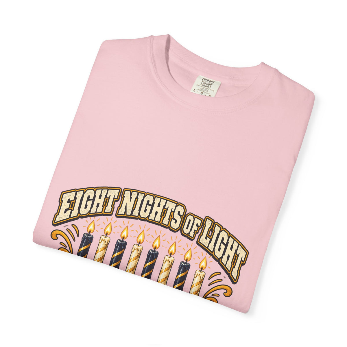 Eight Nights of Light Menorah Tee | Hanukkah T-Shirt, Menorah Illustration