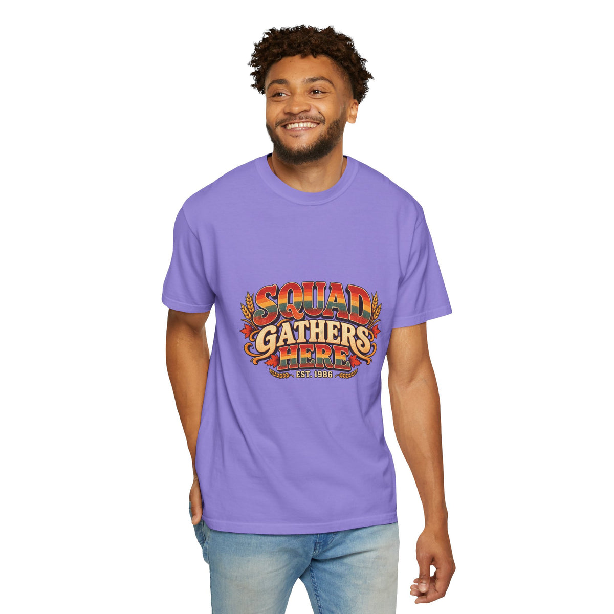 Squad Gathers Here T-Shirt — Retro Thanksgiving Family Reunion Tee, Vintage Fall Gathering Shirt, Friendsgiving