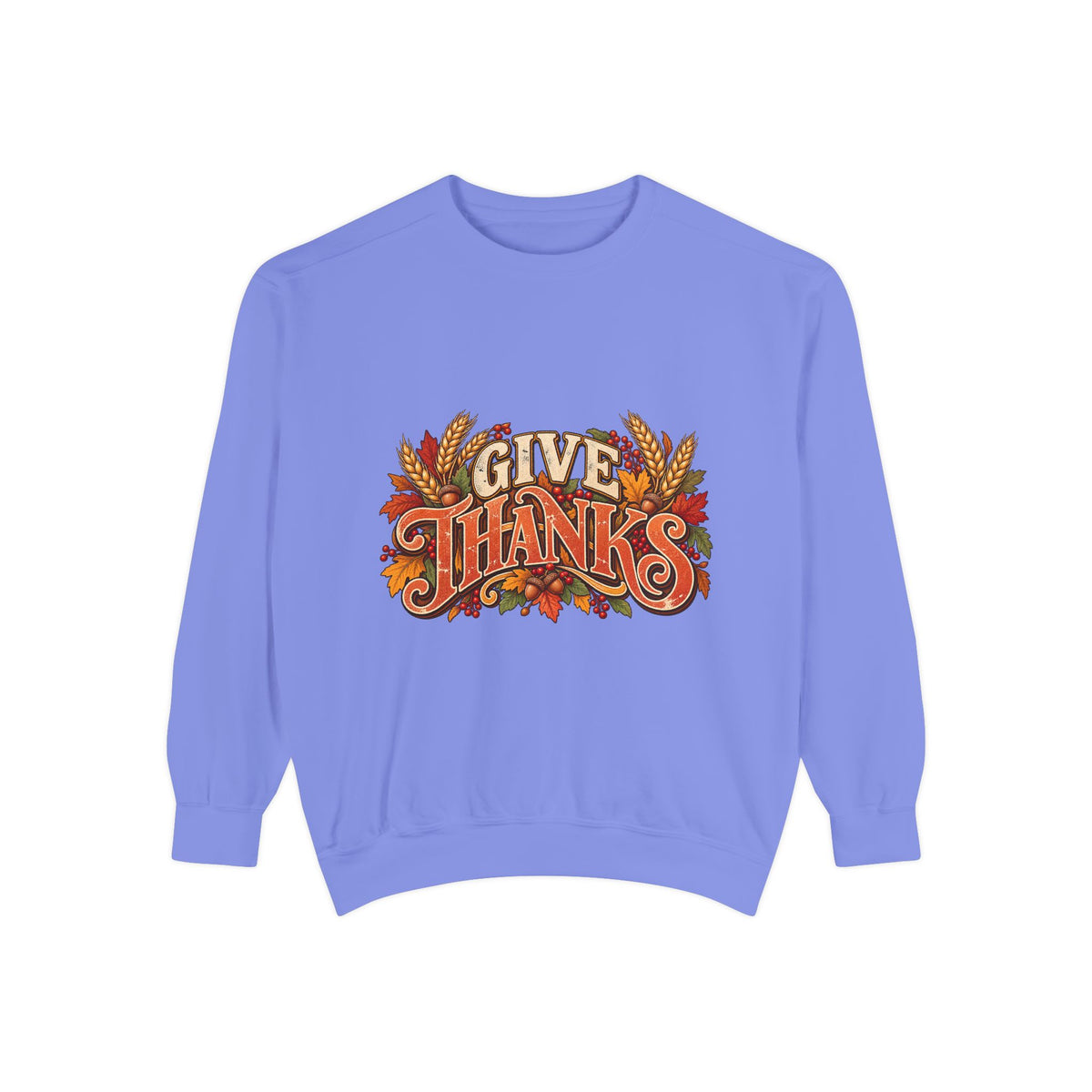 Give Thanks Fall Leaves Sweatshirt | Thanksgiving Seasonal Crewneck