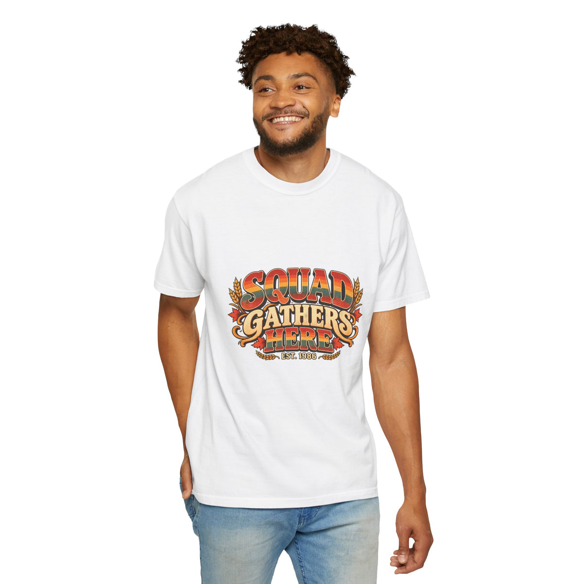 Squad Gathers Here T-Shirt — Retro Thanksgiving Family Reunion Tee, Vintage Fall Gathering Shirt, Friendsgiving