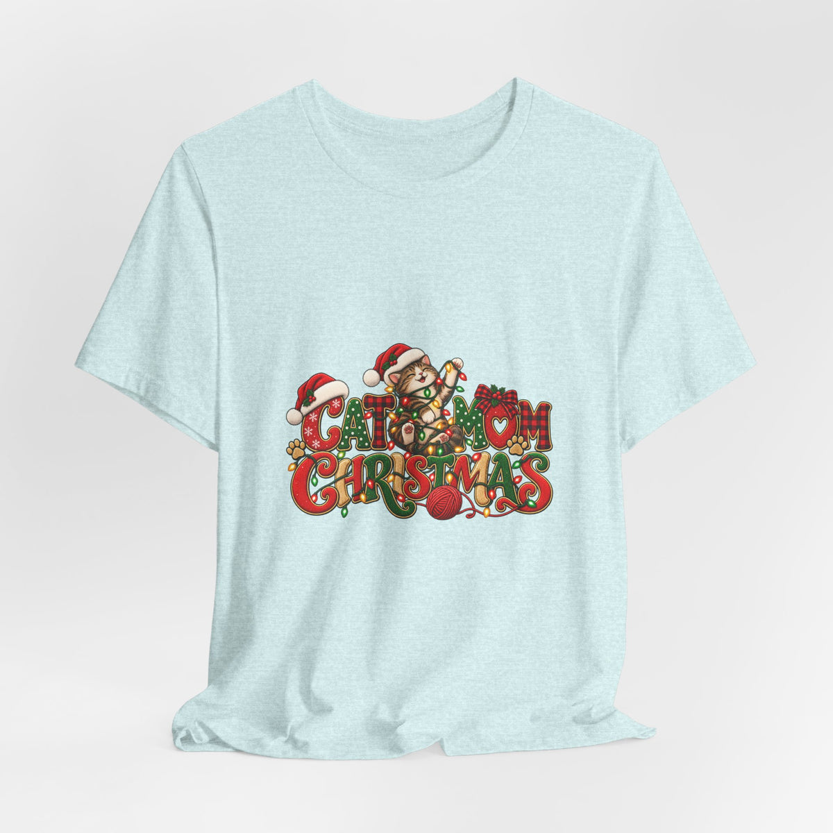 Christmas Cat Tee — Cute "Cat-ty Christmas" Holiday T-Shirt with Santa Cat Design