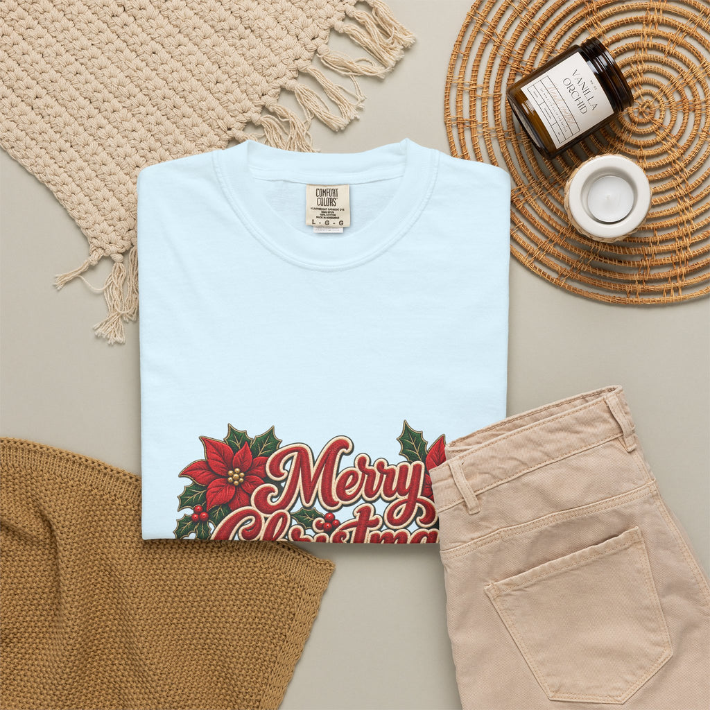 Merry Christmas Poinsettia T-Shirt