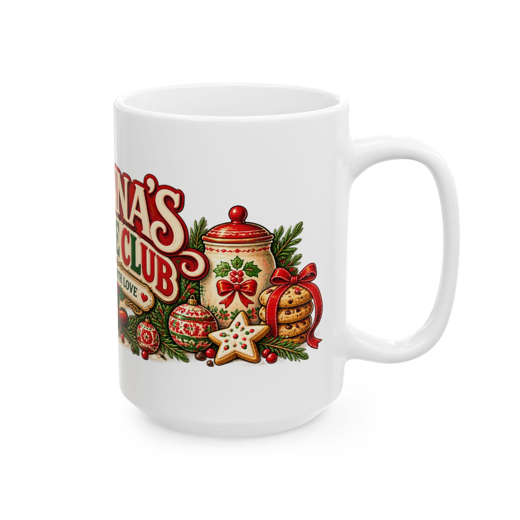 Nonna's Cookie Club Mug | Ceramic Coffee Cup, Christmas Baking Design