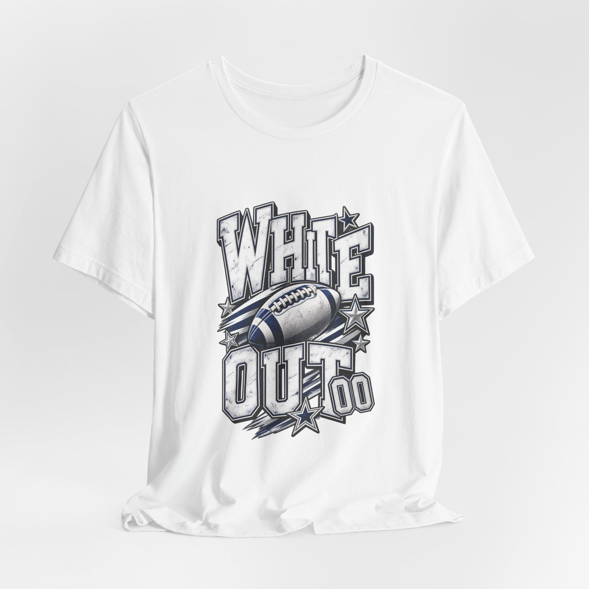 White Out Football Tee | Vintage Helmet, Stars, Sports Graphic
