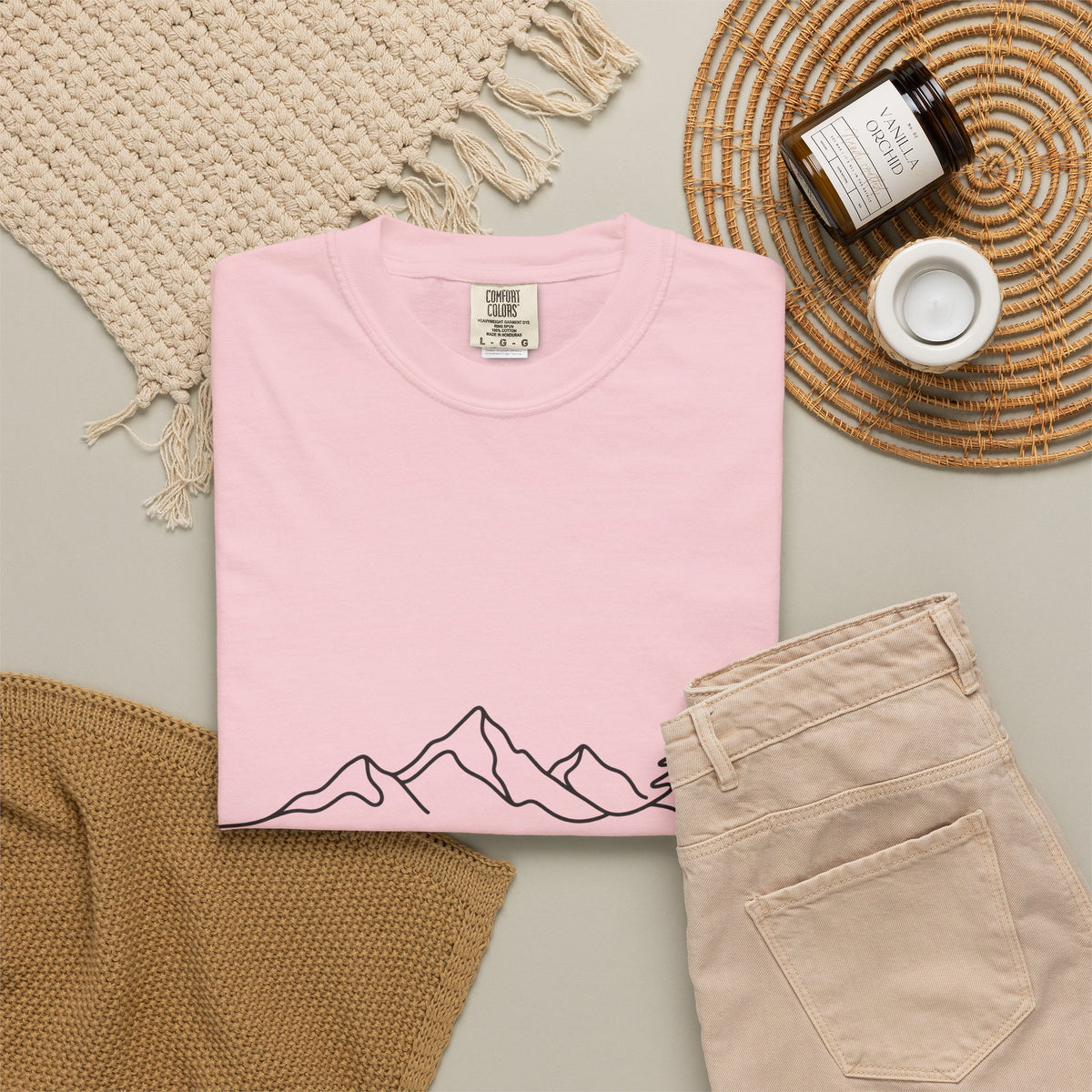 Stay Wild mountain line art T-shirt | minimalist outdoors tee
