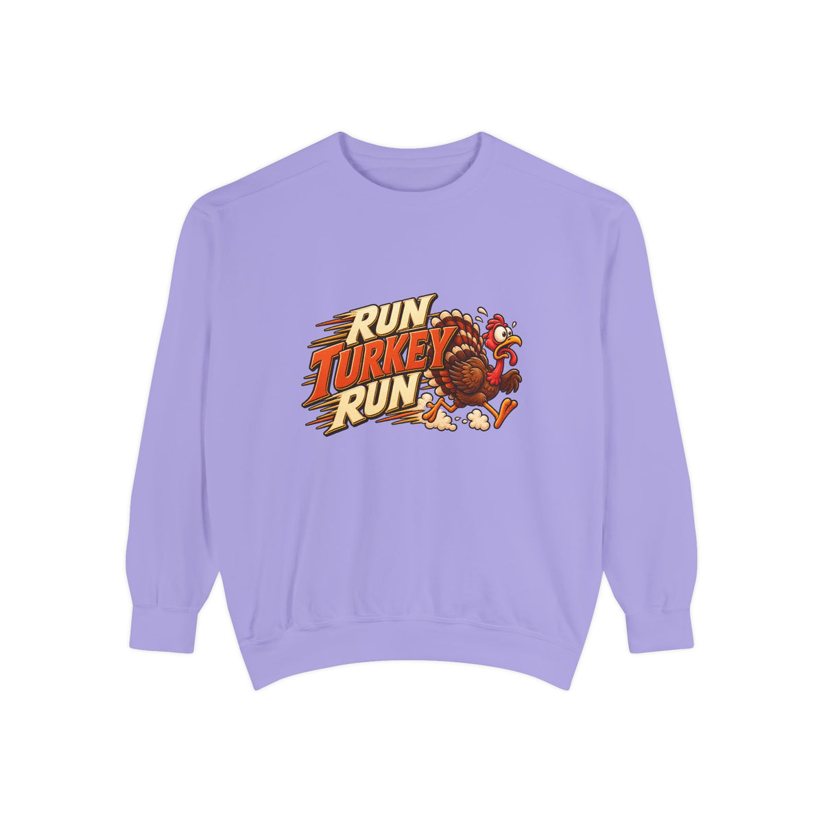 Run Turkey Run Sweatshirt — Funny Thanksgiving Crewneck Sweatshirt, Turkey Day Humor, Fall Family Gathering Top