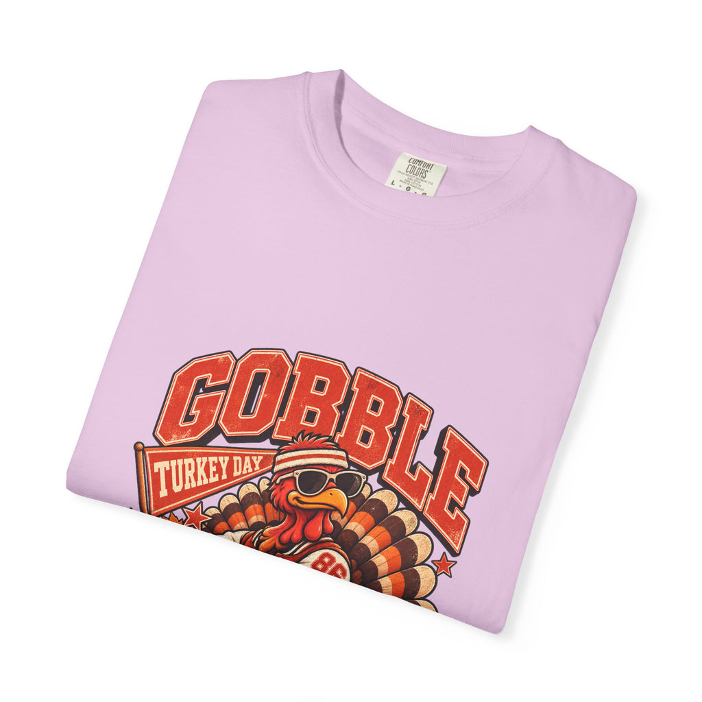 Gobble Squad Turkey Football Helmet T-Shirt | Thanksgiving Turkey Sports Tee