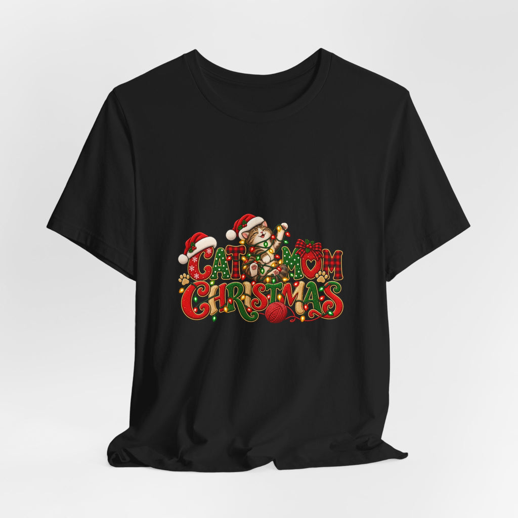 Christmas Cat Tee — Cute "Cat-ty Christmas" Holiday T-Shirt with Santa Cat Design