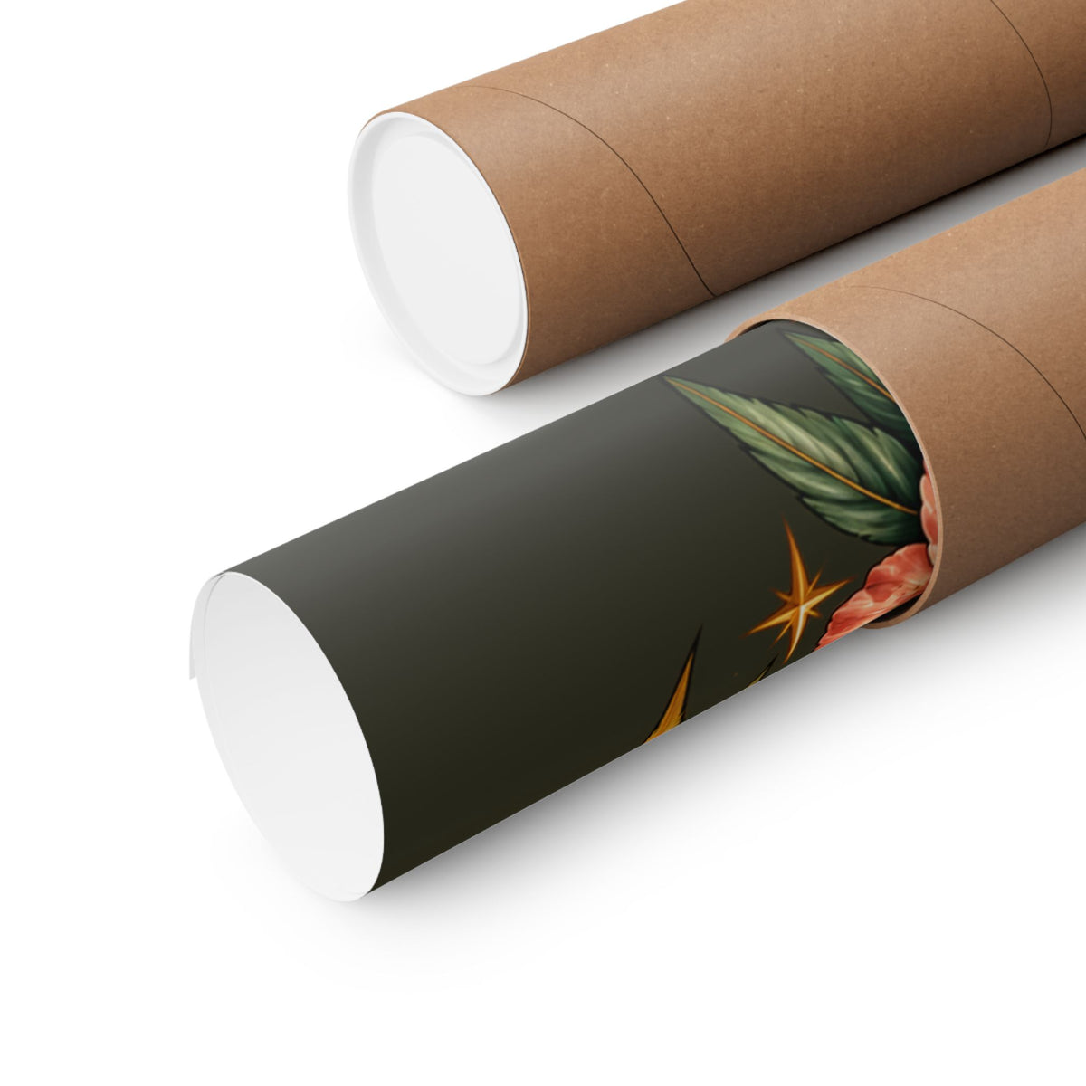 Floral Gold Snake Poster Matte Vertical Print | Botanical Serpent Wall Art